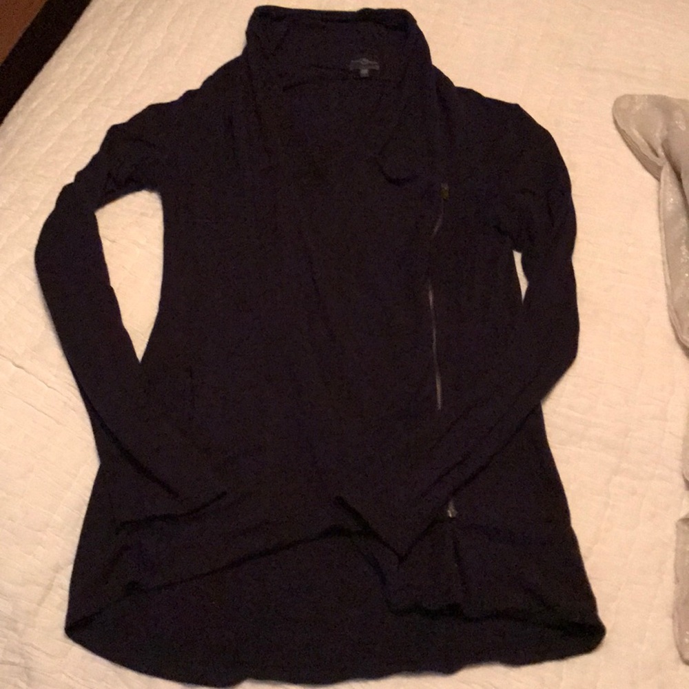 Market&Spruce zipup blue stretchy cardigan M